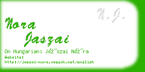 nora jaszai business card